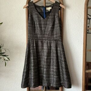 Anthropologie Moulinette Soeurs Metallic Tweed Fit & Flare Dress Size 6 Holiday
